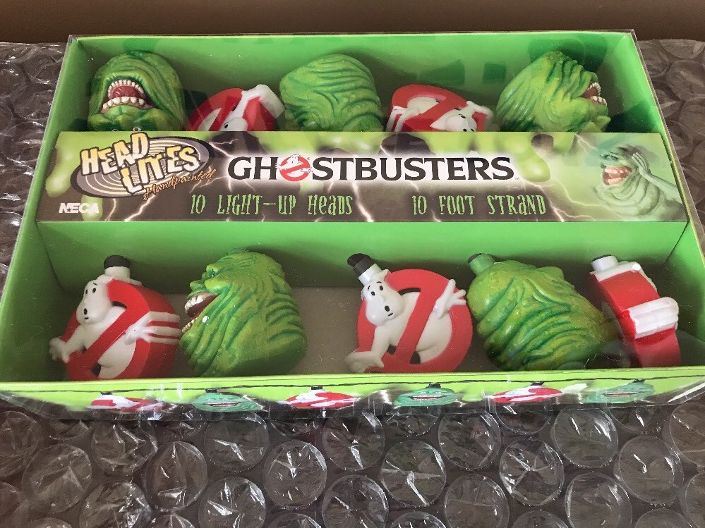 GHOSTBUSTERS Slimer & Logo Head Lites 10″ String Decorative Light Set NECA 🔥