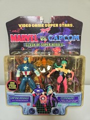 MARVEL VS CAPCOM CAPTAIN AMERICA VS MORRIGAN ACTION FIGURES TOYBIZ See Pictures