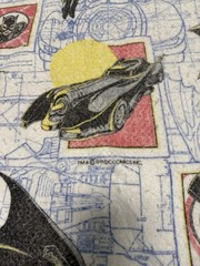 Vintage Batman 1991 DC Comics Silk Trim Penguin Batmobile Blanket 7 1/4’ X 5 3/4