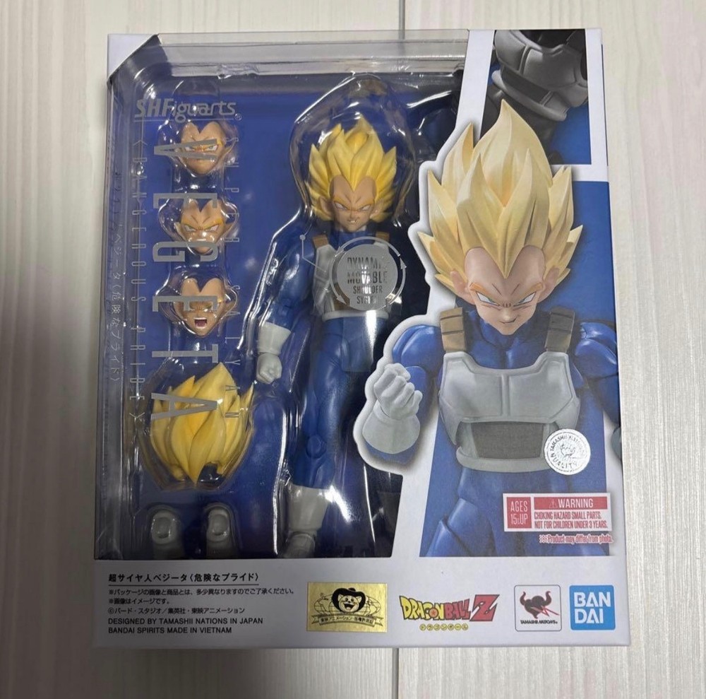 S.H.Figuarts Dragon Ball Z Super Saiyan Vegeta Dangerous Pride Figure Bandai New