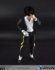 ZYTOYS 1/6 Scale Michael Jackson Dancing Hat Clothes Set For 12” Figure