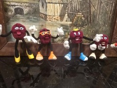 Vint California Raisins 1988 Applause Bendable Plush Figures Lot of 4 Hardee’s