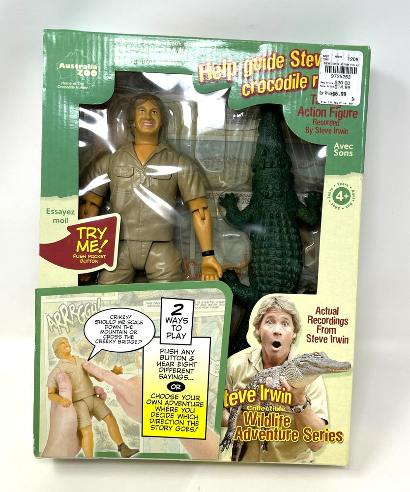 Steve Irwin Talking Action Figure 9″ Wildlife Adventure Crocodile Hunter NEW BOX