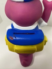 Vtg 1992 Lyons Group 7″ Barney Purple Dinosaur Coin Piggy Bank Back to School