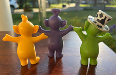 HASBRO 1998 Set Of 3 Ragdoll TELETUBBIES Figures: Tinky Winky, Laa-Laa & Dipsey