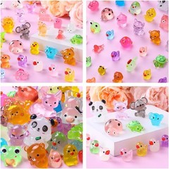 60PCS Miniature Resin Animals – Luminous Party Favors & Garden Accents