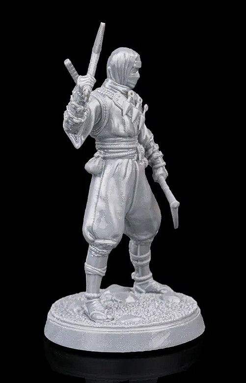 🗡️ Resin 3D Printed Ninja Miniature – 32mm Tabletop Scale 🌑