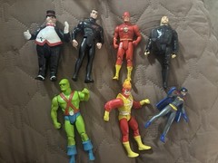 Lot Of 7 DC Action Figures! Flash, Bob The Goon, Penguin, Bruce Wayne, Batgirl!