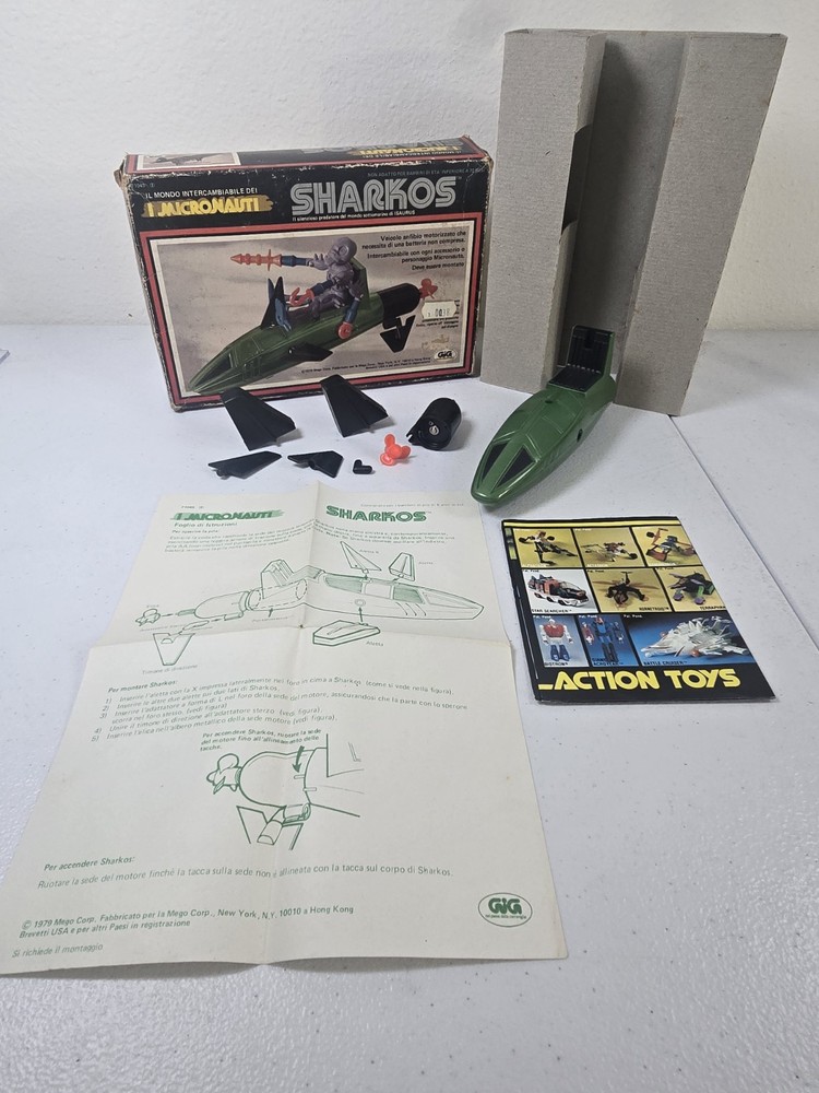 SHARKOS Mego GIG 1979 Micronauts 100% Complete With Box,paperwork Insert Nice!