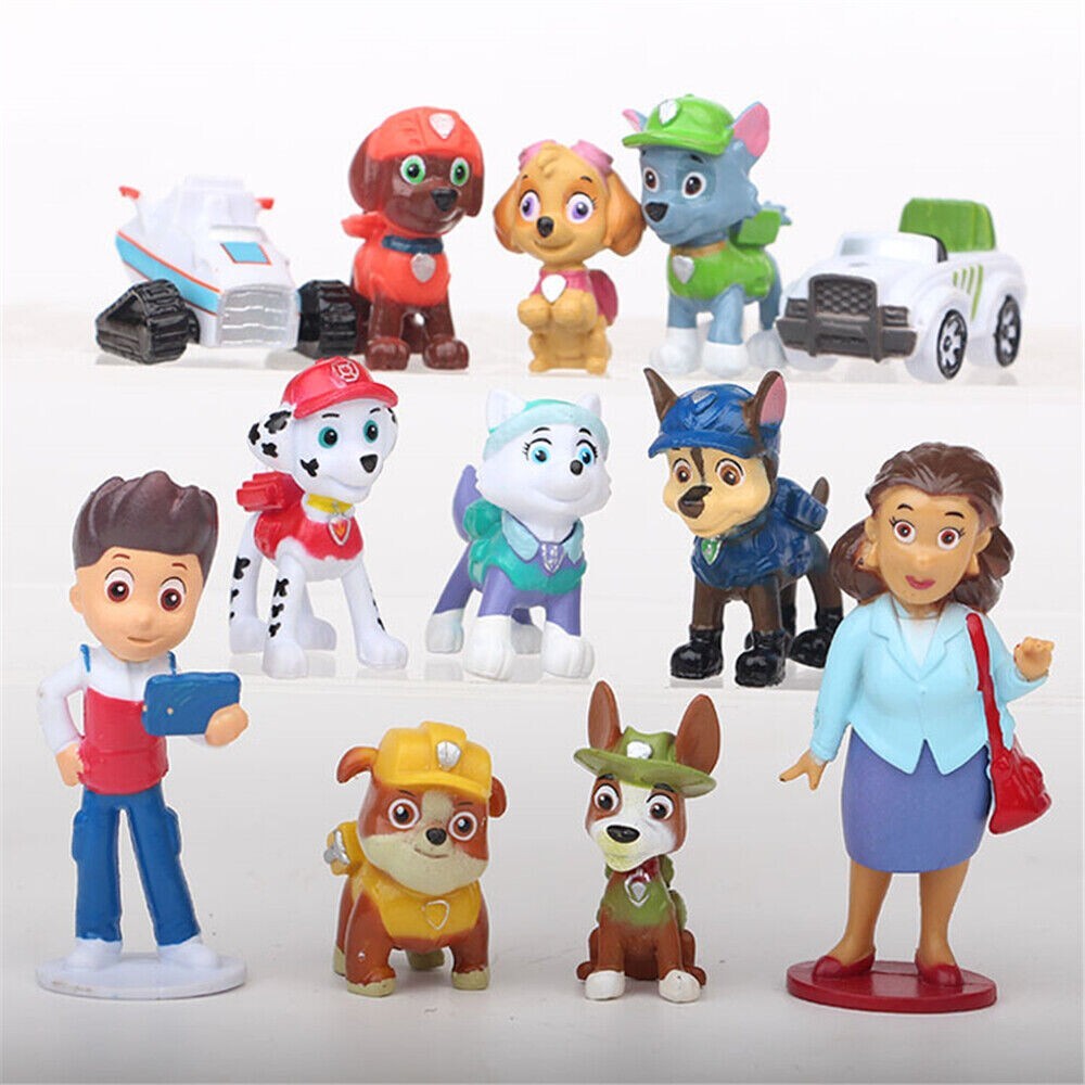 Paw Patrol Set of 12 Different PVC Cake Toppers Mini Figures Set 1