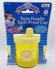 NOS Vintage Sippy Drinking Cup w/ Lid 8 oz Yellow Unisex Spill Proof 6month & up