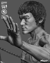 Bruce Lee Bust | 3D Printed Wicked | Unpainted | Fan Made| 1:6 Scale