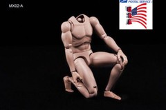 US 1/6 Male Figure Body Model Toy MX02-A Suntan Skin Flexible For 12″ Action Hot