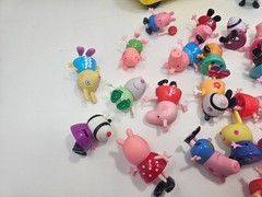 Peppa Pig Figures & Vehicle Lot Yellow School Bus Caravan Granddad Dog Pig Toys