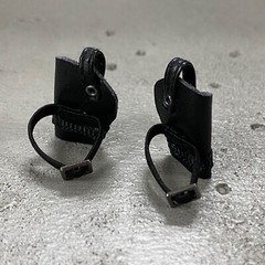 SU-LH-S-BLK: 1/12 Black Leg Gun Holsters x 2 (Left & Right) for 6″ slim body
