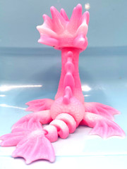 Pretty Pink Articulated Sea Dragon – 3D Printed 5″ Flexible Fidget Toy Figure