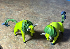 SHINY TAUROS a Wild Bull Pokemon – Set of Two (different poses) by BANDAI – NEW
