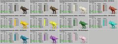 CARCHARODONTOSAURUS 72 COLORS TOP STATS 1605 CARCHA Ark Survival Ascended PVE