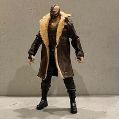 PB-MF-BANE-LTC: Deluxe Faux Leather Dark Brown Coat for McFarlane TDKR Bane