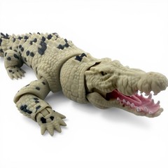 3D Printed Articulated Saltwater Crocodile – Beige & Black