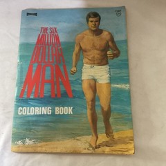 1974 The Six Million Dollar Man Coloring Book Uncolored Artcraft C1832