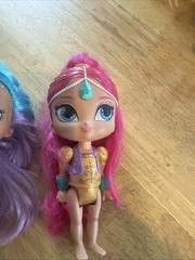 Shimmer And Shine Dolls 6″ Pink & Blue Mattel Dated 2015 Lot of 2