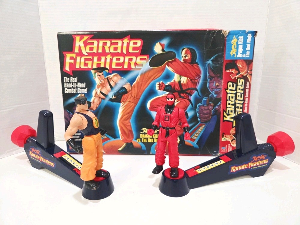 1994 Milton Bradley Karate Fighters set, featuring Dragon Kick vs. The Red Ninja