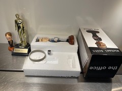 The Office Custom Michael Scott Dwight Bobble Lot, Dundee Award Rabid Wrist Band