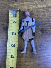 2009 Hasbro Star Wars Clone Wars Obi Wan Kenobi Action Figure Animated Series 4”