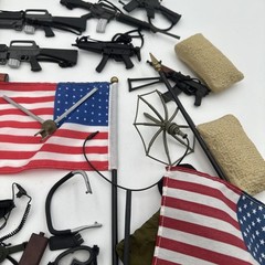 Accessories Lot 12″ GI Joe Military Guns Head Gear GI3