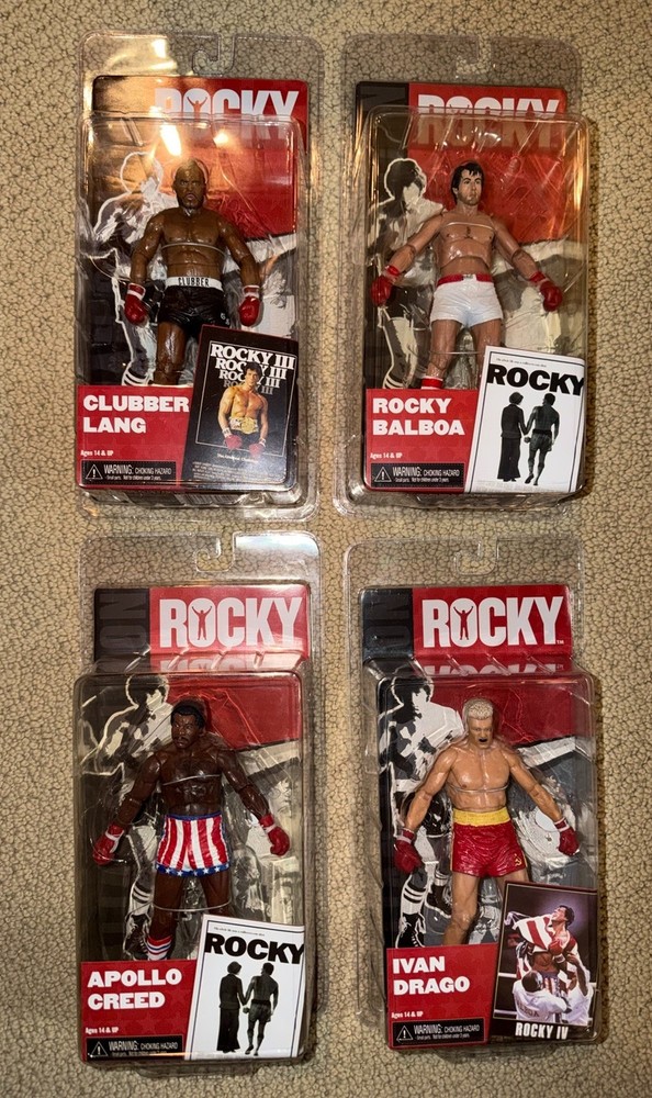 Rocky NECA Figure Set of 4 Balboa Apollo Creed Clubber Lang Ivan Drago
