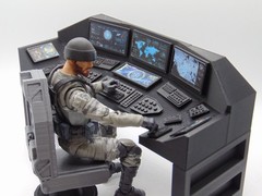 Custom 1:12 Scale Computer Operator Control Station Diorama Prop Set 6″ GI JOE