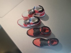1 Pair 1:12 Scale Basketball Mini Jordon Sneakers ONLY RED AND WHITE LEFT