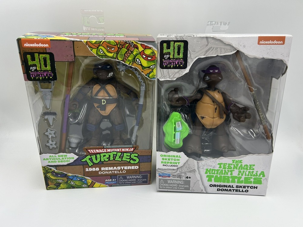 Two Teenage Mutant Ninja Turtles 1988 Remastered and Original Sketch Donatello