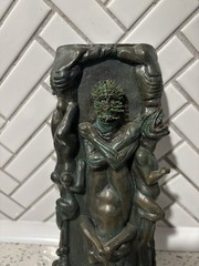 Hellraiser Pinhead Horror Wall Plaque Figure Gothic Decor Prop Green Patina