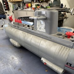 Class 1 Plastic Submarine Vehicle Playset Set w/ Mini Figures Gray/Blue/Red