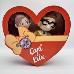 Disney Carl & Ellie Plush Doll Set Pixar Up Valentine’s Day Heart Box 12in New