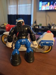Galoob Plastic Action Figure w/ Motorcycle Vehicle, Multicolor