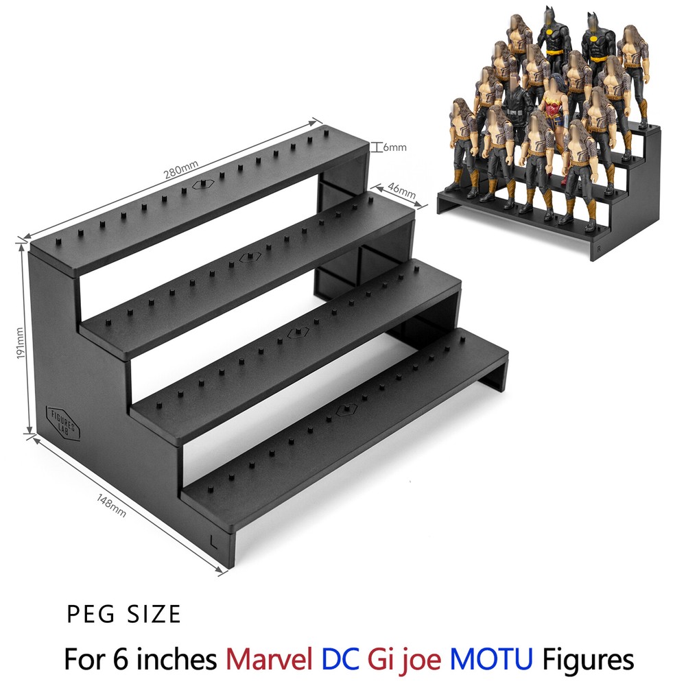 4 Tiers Display Risers Stand Shelf for 6inch Mavel Legends/ Gi Joe Action Figure