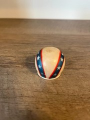 Original Vintage 1970’s Blue Stripe Star Evel Knievel Figure Helmet (1 Owner)