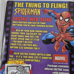 Vintage Spiderman Toy Web Shooter Water Ball 2001 Marvel Catpro Balzac NOS