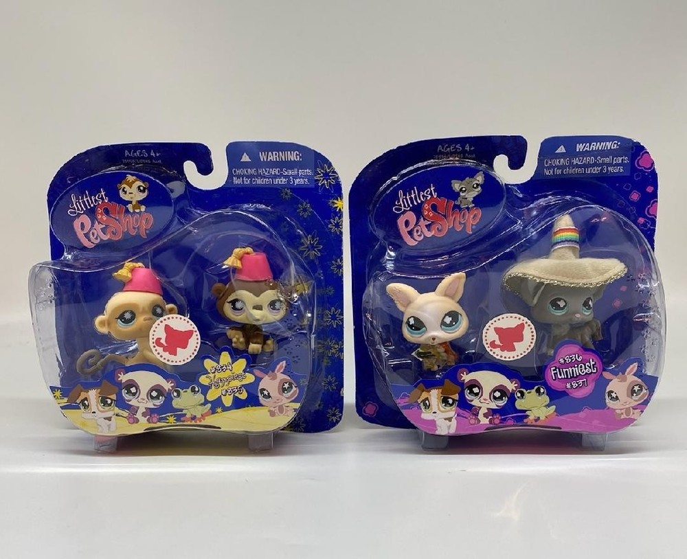 Littlest Pet Shop 834-835~Happiest Chimpanzee & Monkey + 836-837 Funniest New