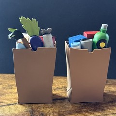 2 Bags Of Groceries 3” Miniatures Dioramas /Dollhouse (NECA TMNT Haulathon 2024)