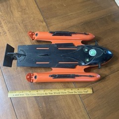 Vtg. 1966 Hasbro G.I. Joe Sea Sled INCOMPLETE Orange Black Toy Plastic Battery