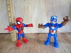 Lot of Spiderman Captain America Playskool Marvel Super Hero Adventures 5″ 2018
