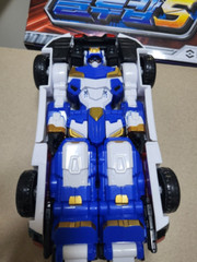 Metal Cardbot S Blue Cop Police Figure Toy Transforming Robot Car