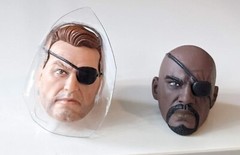 Marvel Legends NICK FURY + JUNIOR JR HEAD Custom Fodder (Shield 3 Pack Figure)