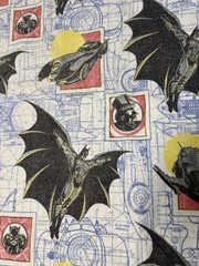 Vintage Batman 1991 DC Comics Silk Trim Penguin Batmobile Blanket 7 1/4’ X 5 3/4