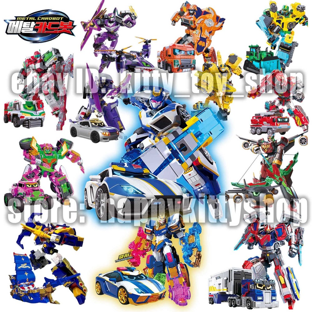 Metal Cardbot 7-11″ Transform Figure Boys Kids Toy Car Truck Plane Vehicle Robot