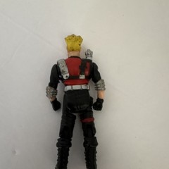 Mini Male Action Figure Adjustable Black/Red/Silver Outfit w/ Backpack